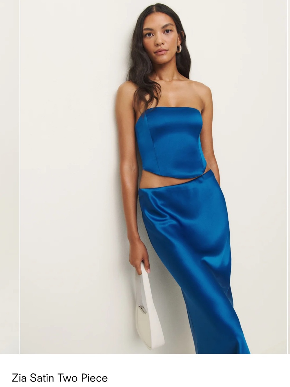 NEW Reformation Zia Satin Two Piece in Pacific Ocean